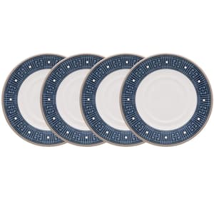 Infinity Blue 6 in. (Blue) Bone China Saucers, (Set of 4)
