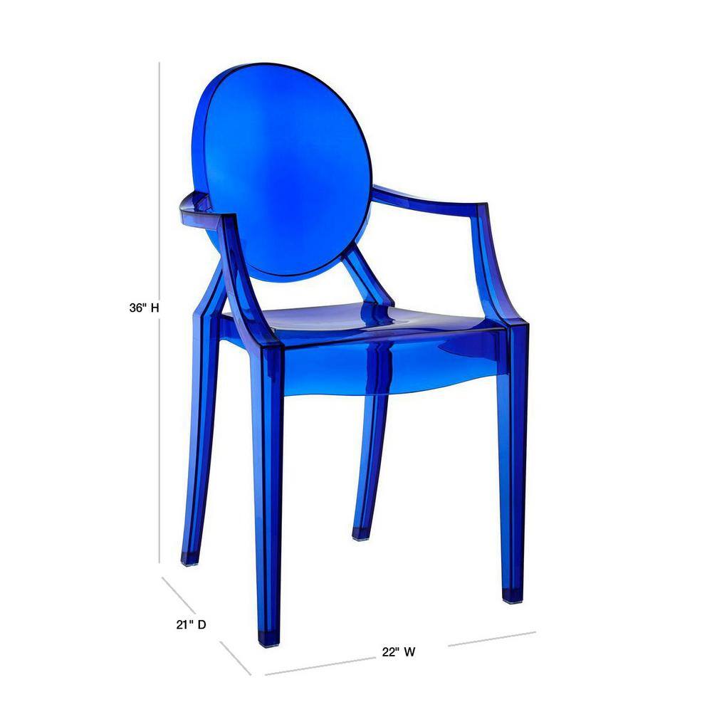 Aqua Breeze Transparent Plastic Arm Chair