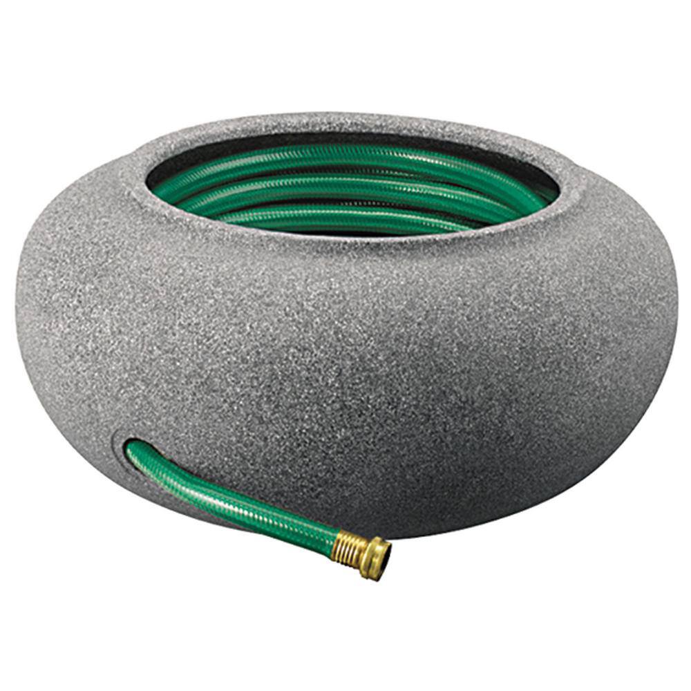 Granite Round Outdoor Garden Hose Storage Pot