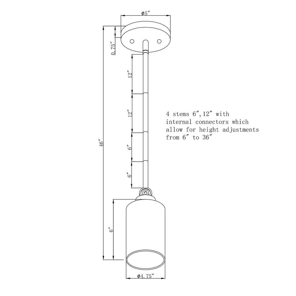 Jayden Black Steel and Glass Mini Pendant Light