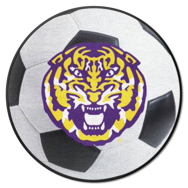 FANMATS LSU Tigers White 27 in. Soccer Ball Area Rug 35747 The Home Depot