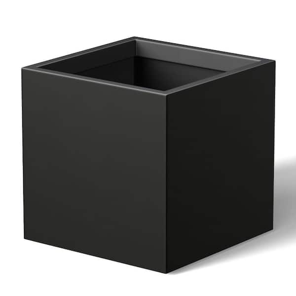 10 in. W x 10 in. H Charcoal Black Large Tall Round Concrete Planter / Garden Plant Pot for Indoor and Outdoor