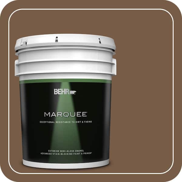 BEHR MARQUEE 5 gal. #N250-7 Mission Brown Semi-Gloss Enamel Exterior Paint & Primer