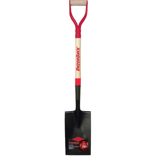 Razor-Back 28 in. Wood D-Handle Border Spade 46201 - The Home Depot