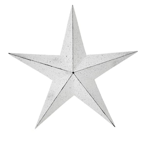 Mayflower Market Patriotic White 24 in. Faceted Metal Star Wall Hanger