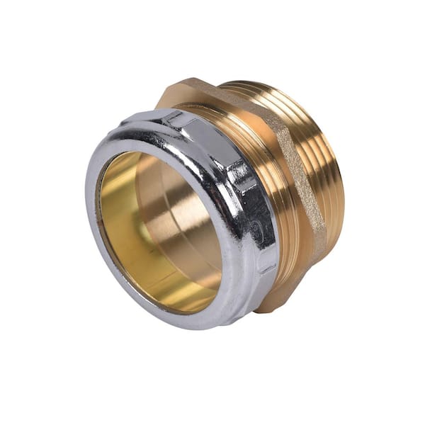 Dearborn Brass 1-1/2 in. Brass Threaded Male Sink Drain Pipe Connector with Female Copper Sweat Connection