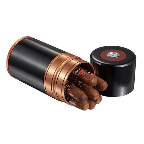 Big Joe Travel Cigar Case - Black and Copper
