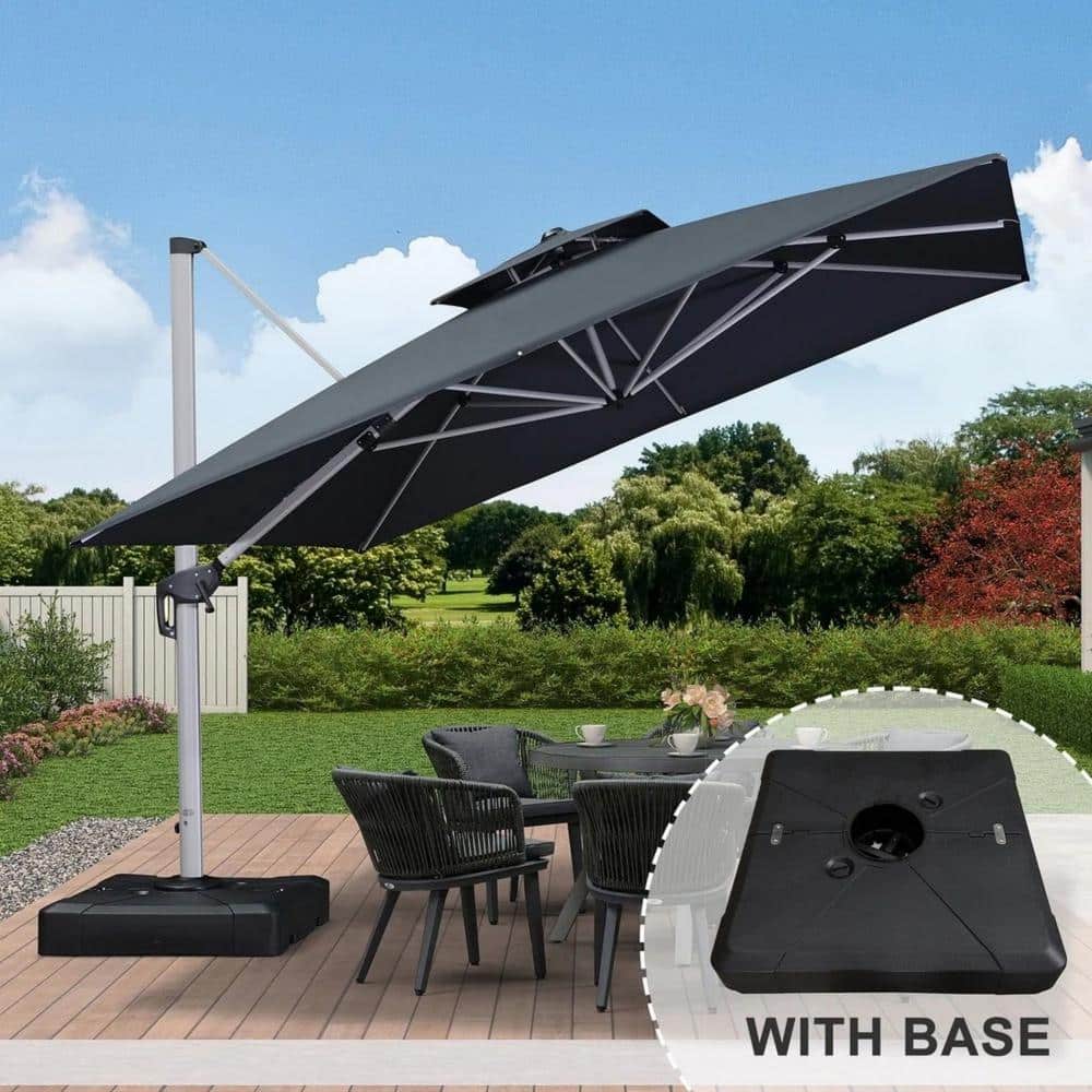 PURPLE LEAF 11 ft. Square High-Quality Aluminum Cantilever PURPLE LEAF 11 ft. Square High-Quality Aluminum Cantilever