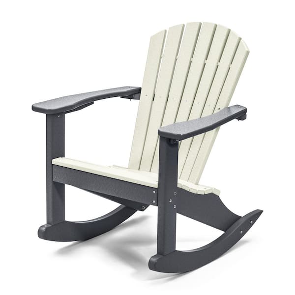 Classic Gray Rocking Wood Adirondack Chair