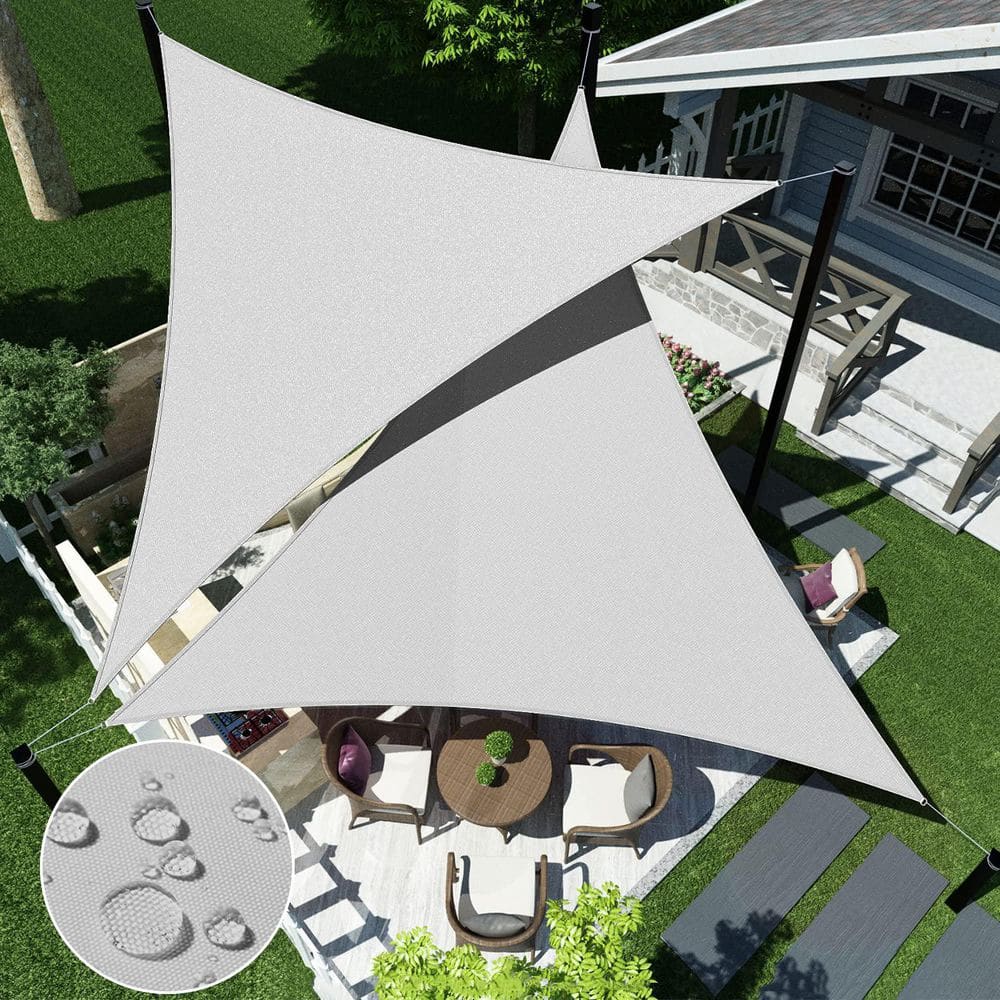 12 ft. x 12 ft. x 12 ft. Waterproof Sun Shade Sail Triangle Canopy Cover UV Blockage for Outdoor Patio(Light Gray) price history on PriceWatchPro