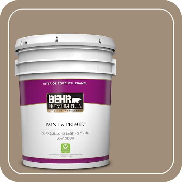 BEHR PREMIUM PLUS 5 gal. #ECC-17-1 Cottage Walk Eggshell Enamel Low Odor Interior Paint & Primer