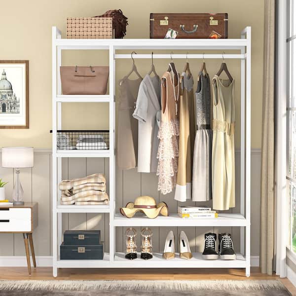 Kit dressing avec rideau L.100 cm MOVE blanc  Wardrobe storage cabinet,  Storage, Closet planning