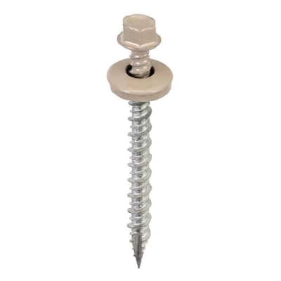 100 per Box Big Timber 1WB1T #10 by 1-inch 1/4-drive bit Hex/Washer Head Metal to Wood Screws Tan, 100 per Box Big Timber 1WB1T #10 by 1-inch 1/4-drive bit Hex/Washer Head Metal to Wood Screws Tan,