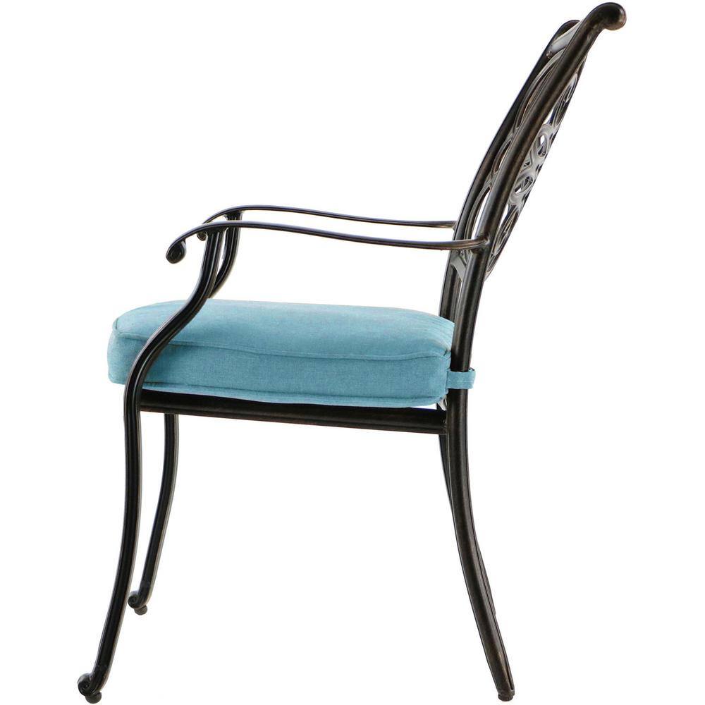 Hanover Traditions 9-Piece Blue Cushion Aluminum Outdoor Dining Set