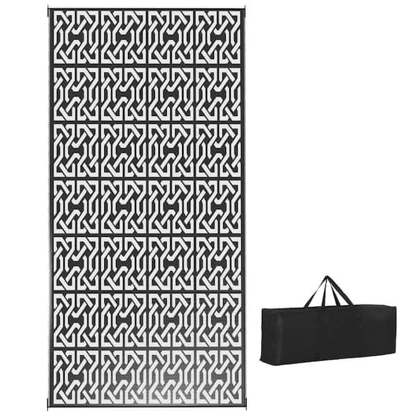 COOLSHARK 9 ft. x 18 ft. Waterproof Outdoor Patio Rug Indoor Large Reversible Area Rugs with Carry Bag, for Yard, Picnic, Beach
