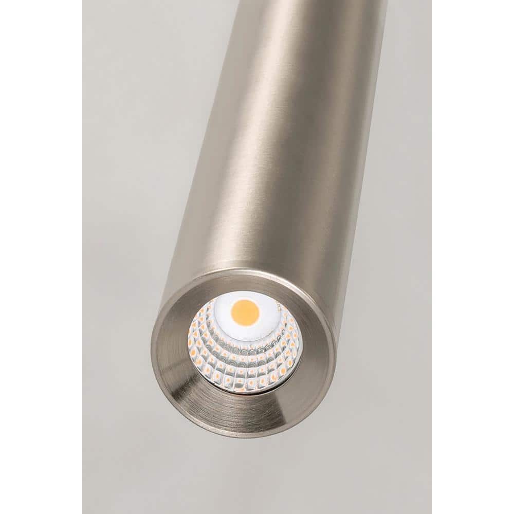 Eli 36" Satin Nickel Glass LED Linear Pendant Light