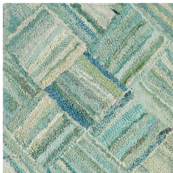 20-Inch x 30-Inch Nantucket Home Green Braided Cotton Area Rug 