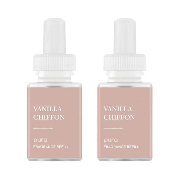Pura Vanilla Chiffon - Fragrance Refill for Smart Fragrance Diffusers - Up to 120-Hours Per Vial (2-Pack) Tan