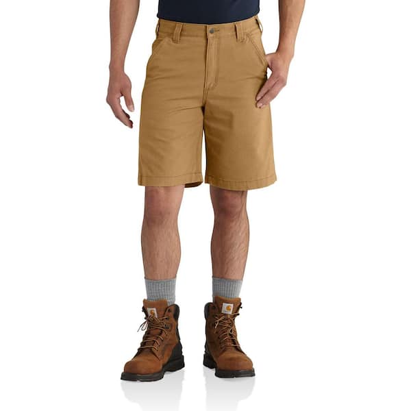 Carhartt Men's 34 Hickory Cotton/Spandex Rugged Flex Rigby Short