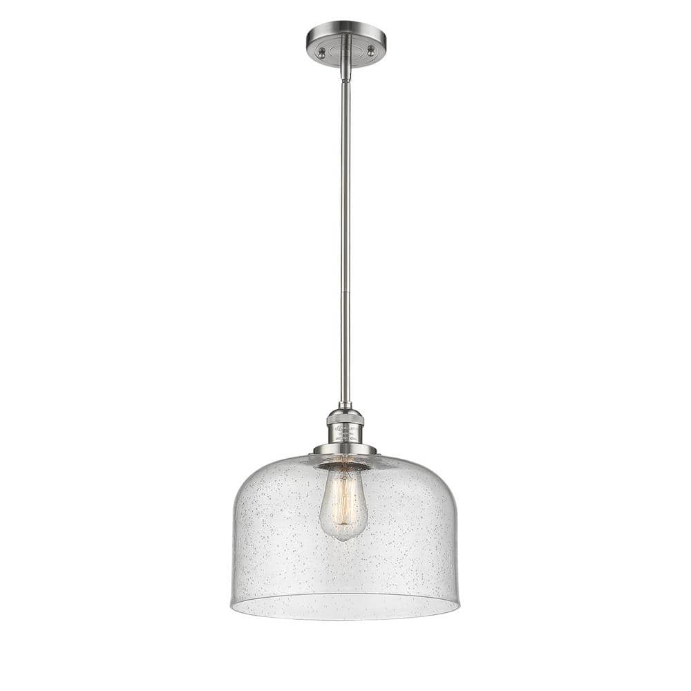 Matte Black Seedy Glass Vintage Flush Mount Light