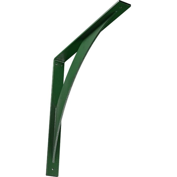 Ekena Millwork 2 in. x 20 in. x 20 in. Steel Hammered Deep Green Legacy Bracket