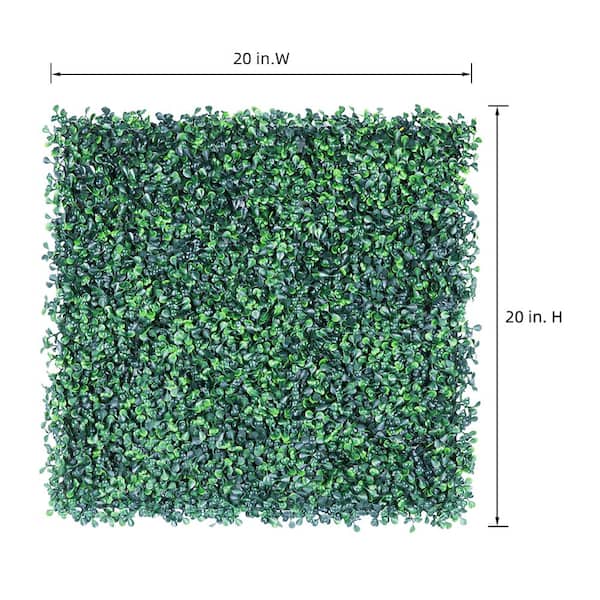 Unbranded 24 Piece20 in. H x 20 in.  W Artificial Boxwood Hedges Plastic Grass Wall Panels for Indoor Outdoor Green Wall Decor
