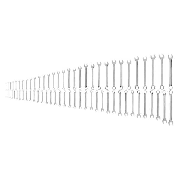 Combination Wrench Set, 67-Piece (1/4-2 in., 6-50 mm, Common Sizes)