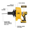 DEWALT 20V MAX Cordless Brushless Drain Snake and 5/16 in. x 25 ft. Black  Oxide Drain Cable with Bulb Head DCD200B - The Home Depot