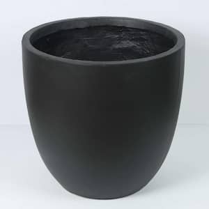 17.2 in. H Round Tapered Black MgO Composite Planter Pot