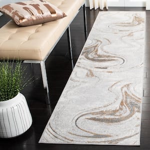 Orchard Gray/Gold 2 ft. x 7 ft. Abstract Striped Runner Rug