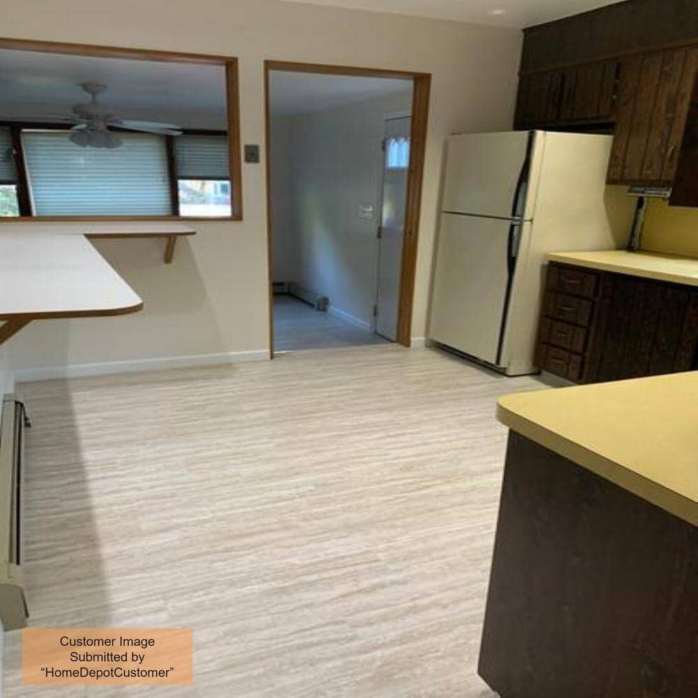 Buy Travertine Plank Stone Residential/Light Commercial Vinyl Sheet