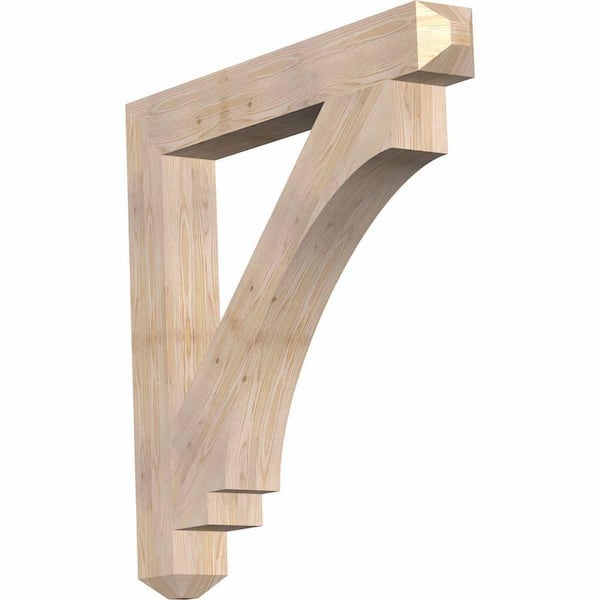 Ekena Millwork 5.5 in. x 44 in. x 44 in. Douglas Fir Imperial Craftsman Smooth Bracket