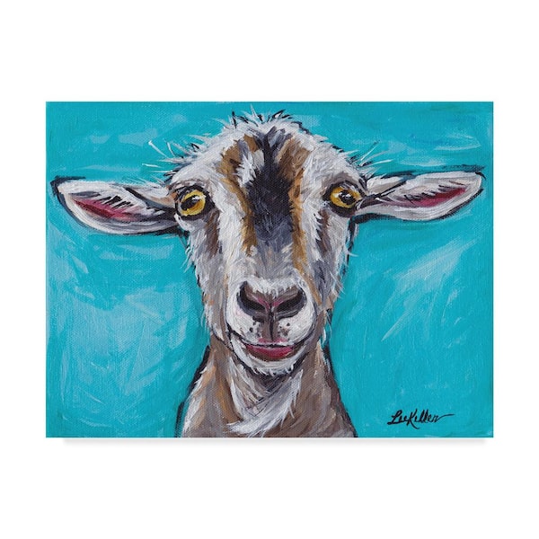 Trademark Fine Art Goat Gizmo by Hippie Hound Studios Floater Frame Animal Wall Art 14 in. x 19 in.