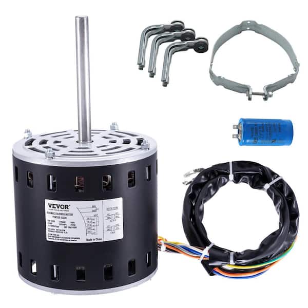 VEVOR 3/4HP Furnace Blower Motor 208/230-Volt 3.85 Amps 1075RPM 5 Speeds CW/CCW Rotation 48 Frame 4.8 in. Shaft Length