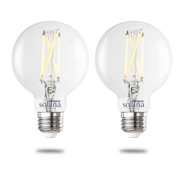 Bulbrite 60 Watt Equivalent G25 with Medium Screw Base E26 in Clear Finish Dimmable 2200-6500K Solana WIFI LED Light Bulb 2-Pack