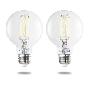 60 Watt Equivalent G25 with Medium Screw Base E26 in Clear Finish Dimmable 2200-6500K Solana WIFI LED Light Bulb 2-Pack