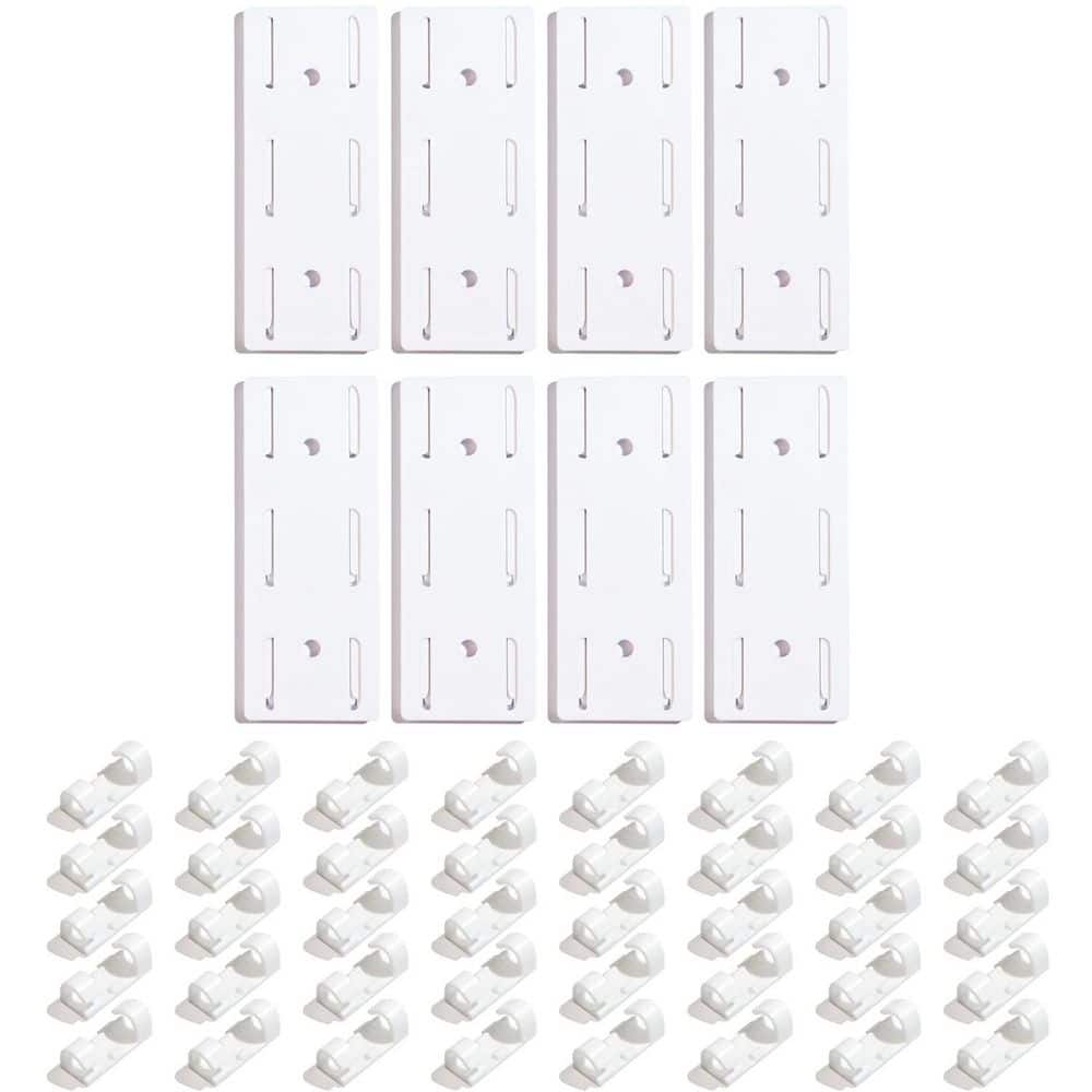 Adhesive Power Strip Holder and Cable Clips Kit Wall Mount Cord Organizer White 8-Piece 40-Piece Set for Home Office price history on PriceWatchPro