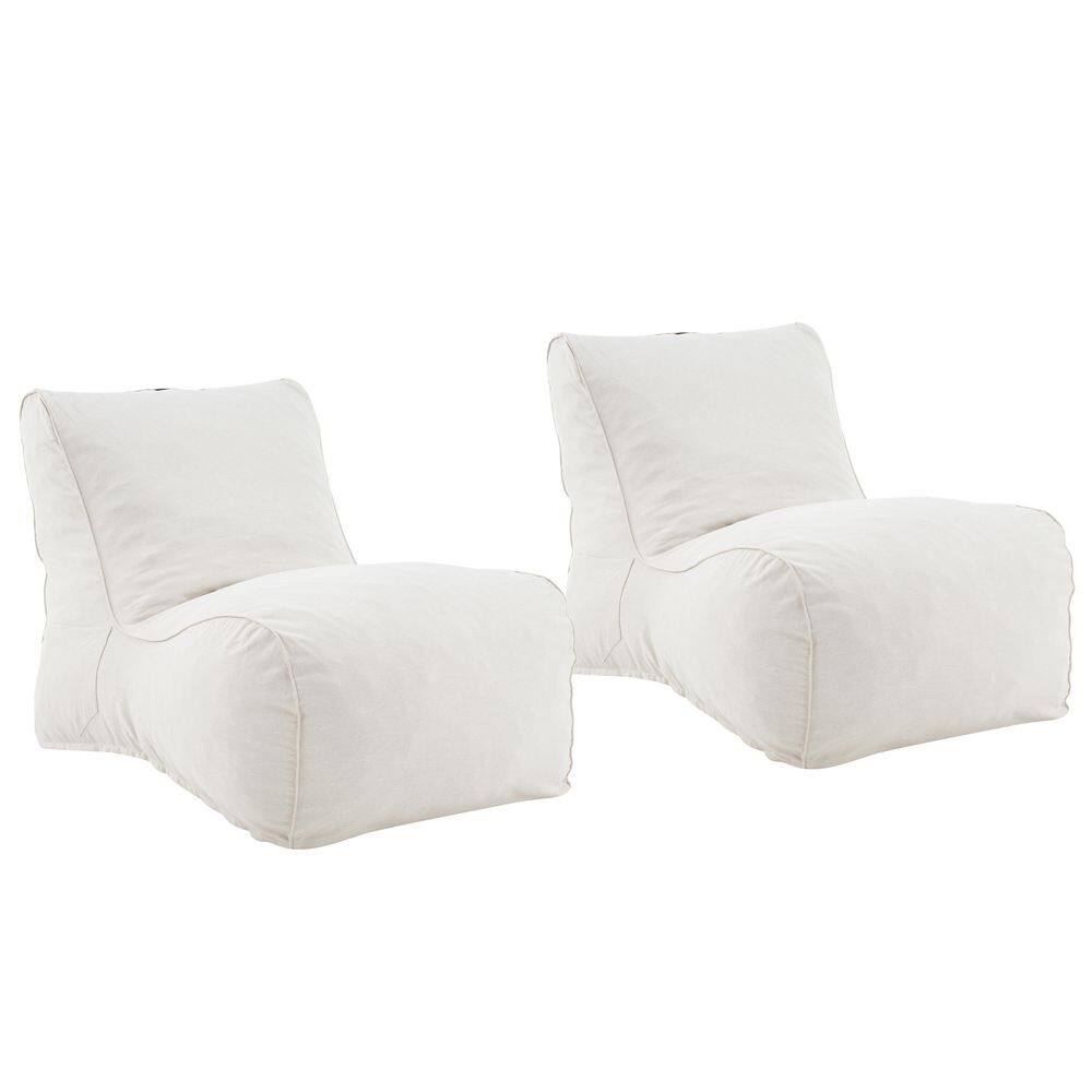 Yorrel Beige Olefin Paito Bean Bag Outdoor Lounge Chairs with Shredded Foam Fill and Side Pocket, Set of 2 price history on PriceWatchPro