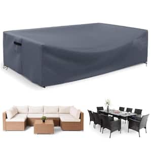 Outdoor Garden Patio Furniture Cover, Dustproof And Waterproof 500D Oxford Cloth, 110 in. L x 84 in. W x 28 in. H, Grey