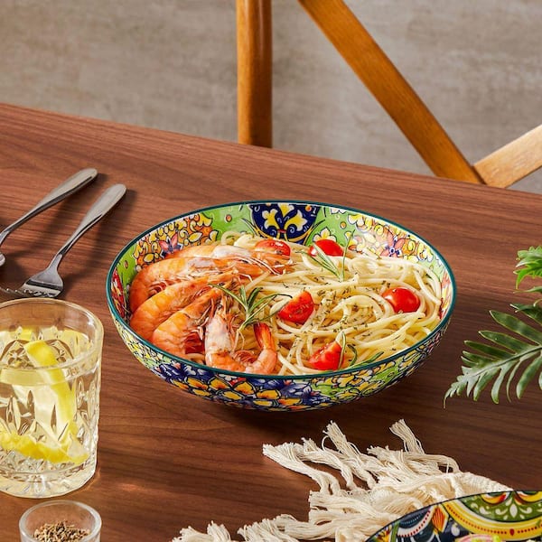 vancasso 42 fl. oz. Multi-Colored Porcelain Pasta Bowls Set of 6