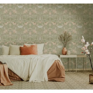 Vintage Floral Beige Non-Pasted Wallpaper (Covers 56 sq. ft)