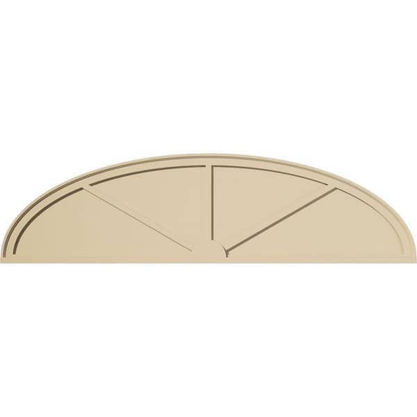 Ekena Millwork 72 in. W x 19 in. H x 2 in. P Elliptical 3 Spoke Signature Urethane Pediment, Primed Tan