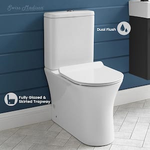 Calice 2-piece 0.8/1.28 GPF Dual Flush Elongated Toilet in White Seat Included