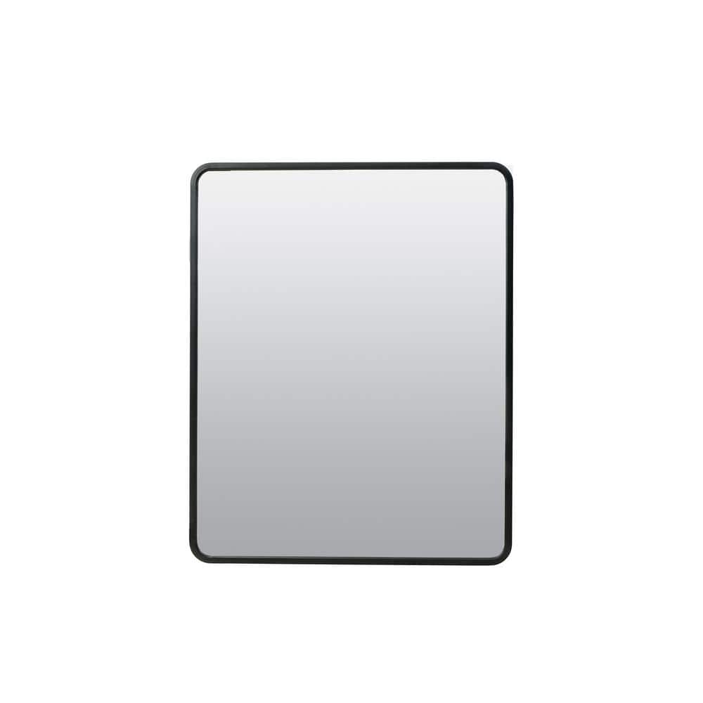 Glacier Bay 24 in. W x 30 in. H Rounded Corner Rectangular Matte Black ...