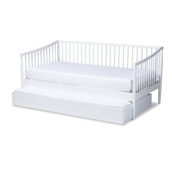 Baxton Studio Renata White Twin Daybed with Trundle