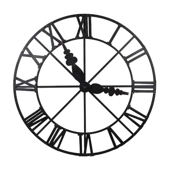 A & B Home Faux Clock Wall Decor - Matte Black