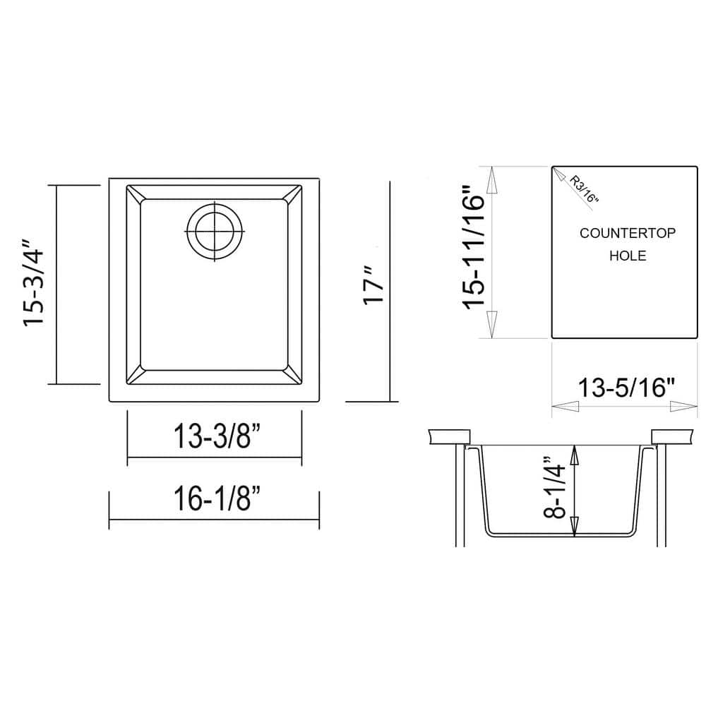 Black Granite Composite Undermount Single Bowl Kitchen Sink