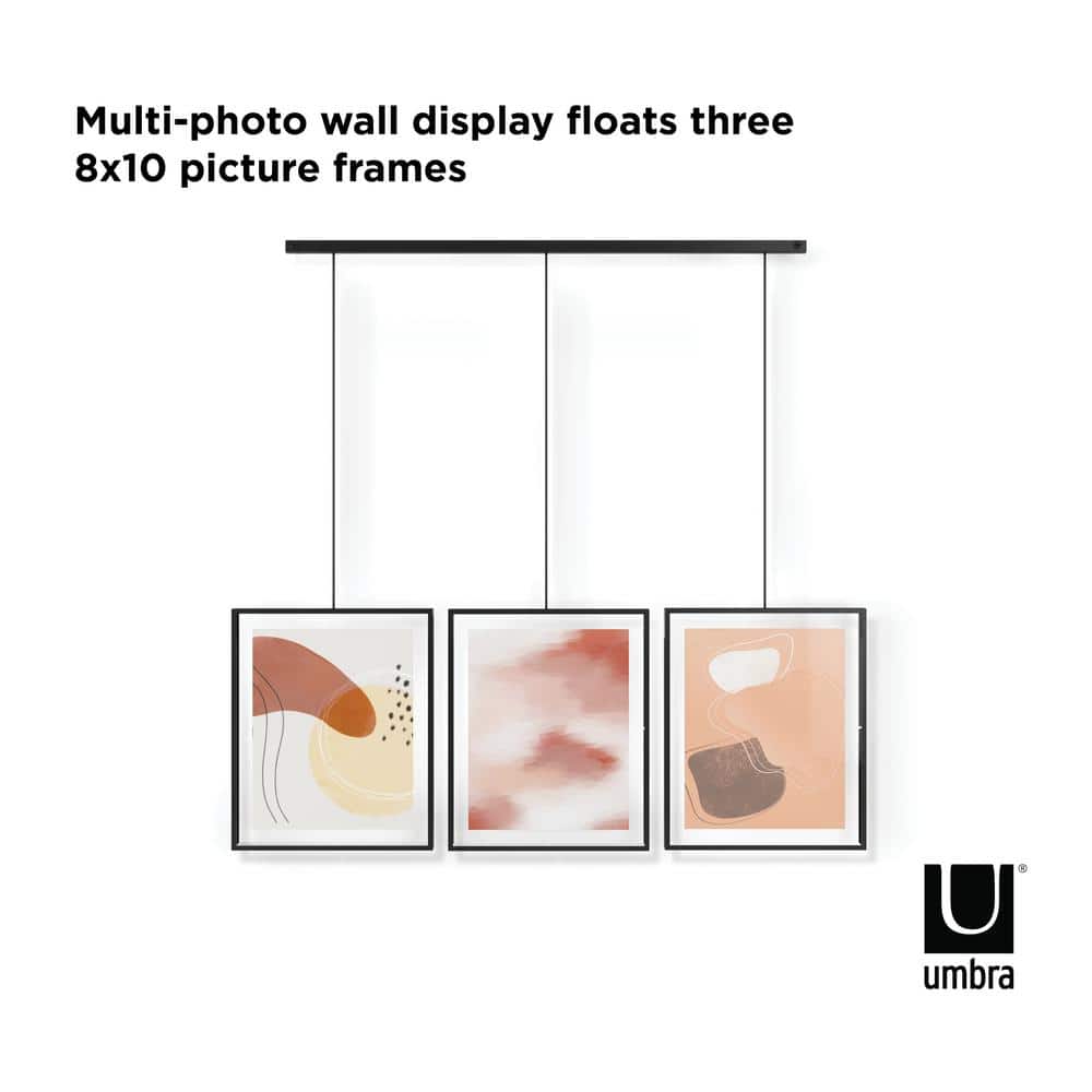 Black Iron Floating Wall Gallery Frame Set, 32"