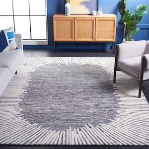 Abstract Black/Ivory 6 ft. x 6 ft. Marle Eclectic Square Area Rug
