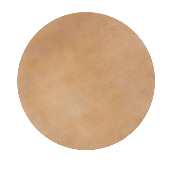 Linon Home Decor Jacques Natural Finish Round Wood 4-Leg